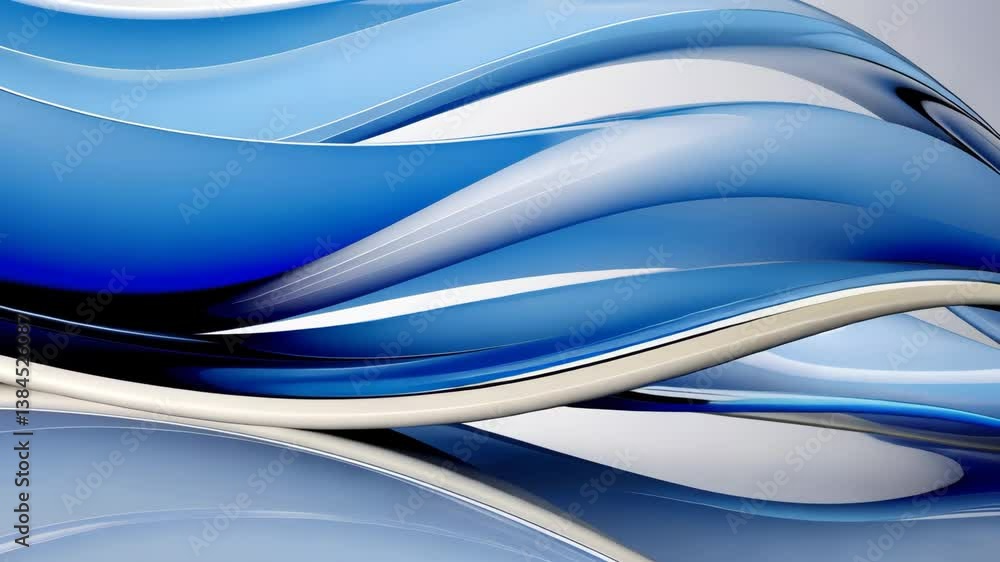 Poster elegant blue abstract wave background with reflections and dynamic lighting in modern style presenta