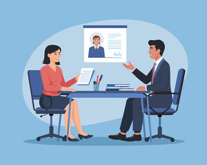 Job Interview: Candidate Submits Resume to Recruiter in Office Setting