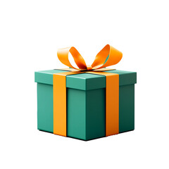 Obraz premium Elegant Christmas gift box with golden ribbon