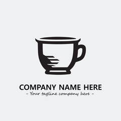 Cup illustration black and white for logo company vector image

