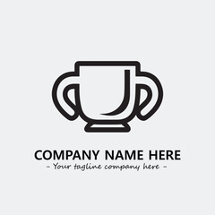 Cup illustration black and white for logo company vector image
