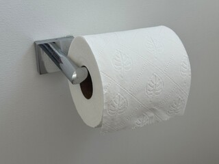 Toilet paper with white background
