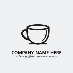 Cup illustration black and white for logo company vector image

