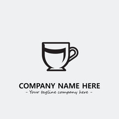 Cup illustration black and white for logo company vector image
