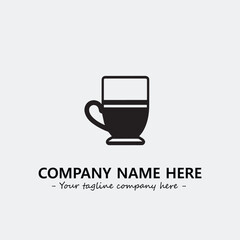 Cup illustration black and white for logo company vector image
