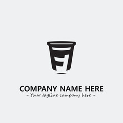 Cup illustration black and white for logo company vector image

