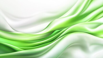 Fototapeta premium Abstract Green and White Wavy Lines
