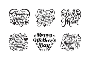 Happy Mother's Day T-shirt Design Bundle, Mother's Day SVG Bundle
