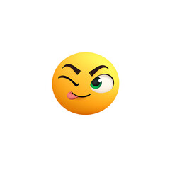 Fototapeta premium Smirking mischievous emoji face