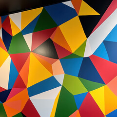 Obraz premium Abstract Geometric Triangle Mosaic Wall Art in Vibrant Colors