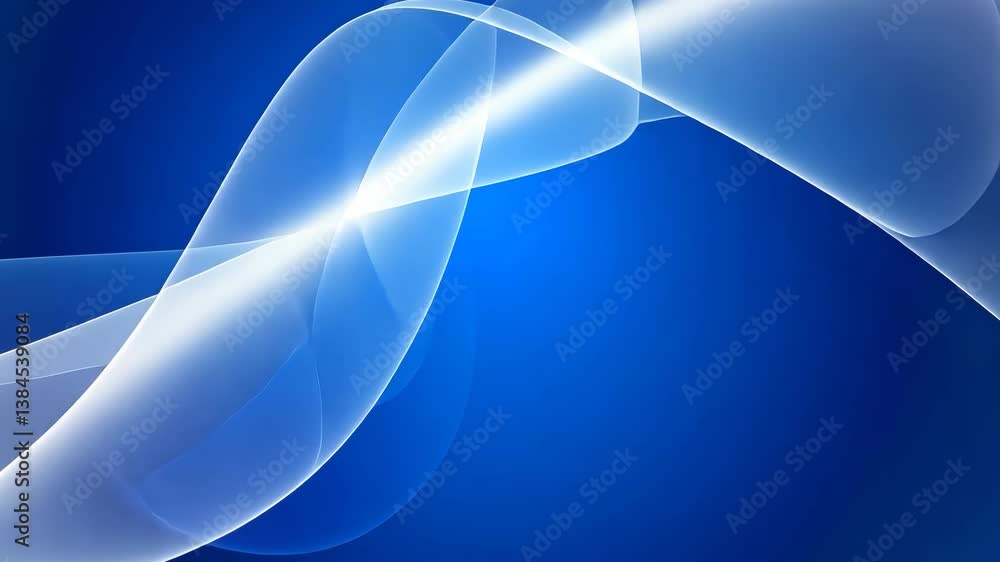 Poster abstract blue background with luminous white curves and lines smooth gradient dynamic shapes for mod