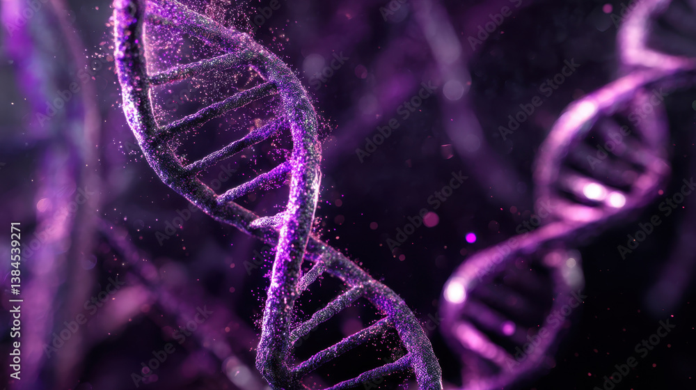 Poster intricate beauty of dna strands forms mesmerizing helix structure that captivates imagination and hi