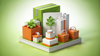 Eco-Friendly Eco friendly packaging design showcases various containers and products emphasizing sustainability and environmental consciousness