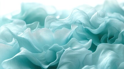 Obraz premium Delicate, light teal fabric folds. Soft, flowing, and textured