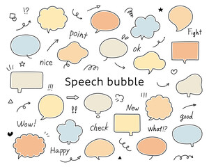 手描きのフレーム　手描き文字　矢印　セット　イラスト　ベクター　バリエーション　飾り　枠　線