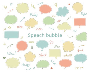 手描きのフレーム　手描き文字　矢印　セット　イラスト　ベクター　バリエーション　飾り　枠　線