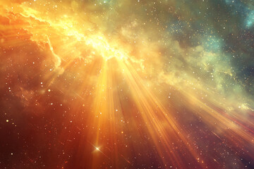 A beautiful sunrays in the sky