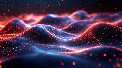 Abstract digital landscape with glowing particles (1)