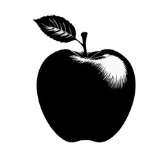 Black Apple Silhouette Vector	