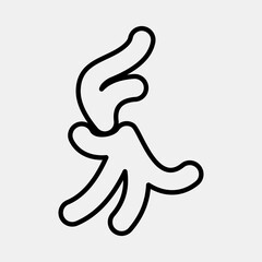 Icon platycerium. Plant leaves elements. Icon in line style.