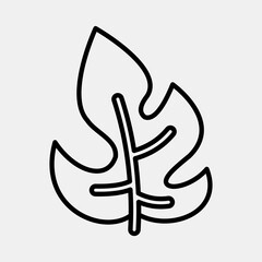 Icon rhaphidophora. Plant leaves elements. Icon in line style.