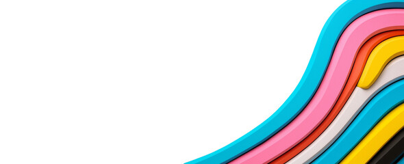 Fototapeta premium Abstract colorful waves in vibrant hues symbolizing diversity and inclusion for Pride Month, designed with a transparent background.