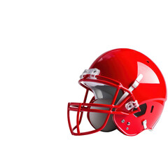 Fototapeta premium A vibrant red football helmet designed for protection and style. isolated against a transparent background.
