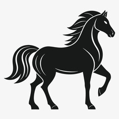 Jumping Horse Graphic in Silhouette Style