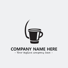 Cup illustration black and white for logo company vector image
