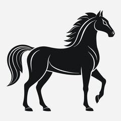 Bold Horse Silhouette Ideal for Logos and Prints
