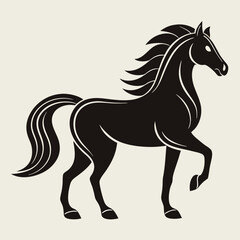 Black Leaping Horse Silhouette for Sport Designs