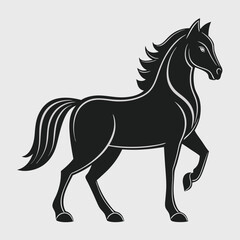 Horse Silhouette Leaping in Powerful Motion