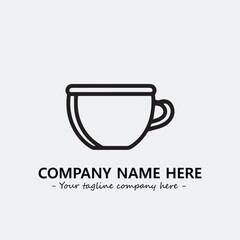 Cup illustration black and white for logo company vector image
