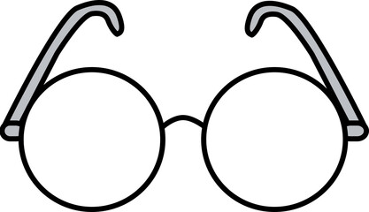 Hand-Drawn Glasses Illustration on Transparent Background