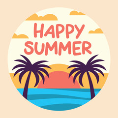 Obraz premium Summer vibes vector illustration. 