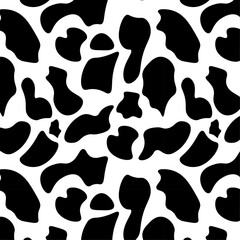 Cow Skin seamless vector pattern for textile, fabrics, print, wallpaper, wrapping paper, clothing and background. Animal texture illustration.