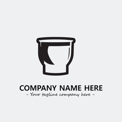 Cup illustration black and white for logo company vector image
