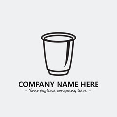 Cup illustration black and white for logo company vector image
