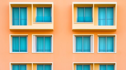 Fototapeta premium Geometric Harmony: A Study in Architectural Symmetry and Color