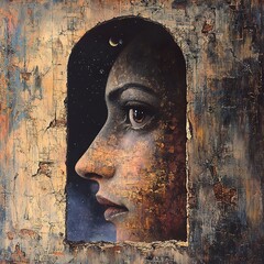 Cosmic Contemplation: A Woman's Journey into the Night Sky