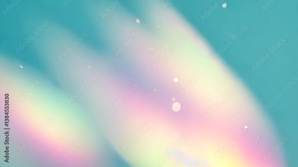 Poster blurred motion effect background with pastel rainbow hues bokeh lights and subtle shimmer in an abst