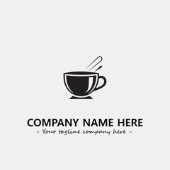Cup illustration black and white for logo company vector image
