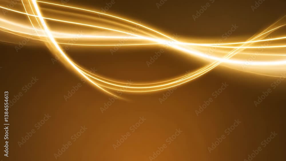 Aufkleber abstract golden glowing light trails against a dark backdrop with dynamic and futuristic design elem