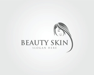 Beauty Skin Elegant Feminine for Spa and Salon Logo Design Elements Vector Template.