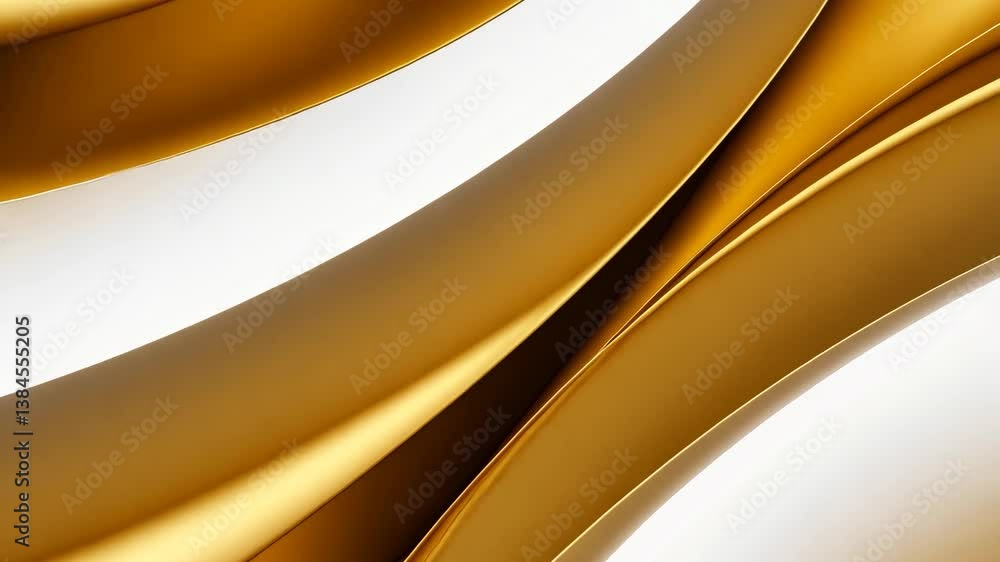 Poster abstract golden fluid design with dynamic curves and gradient on white background