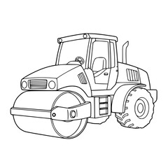 Specialized machines, emergency vehicles. Fire fighter truck drawing for coloring book