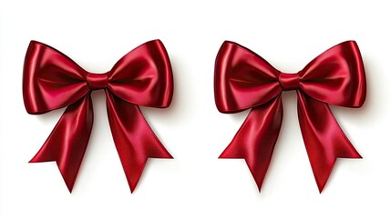 Fototapeta premium A red ribbon and bow on a transparent background. --