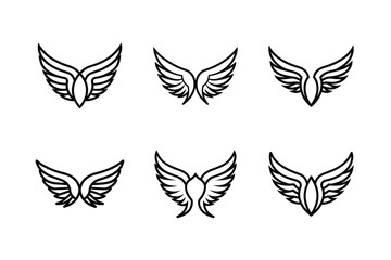 Wings Vector Bundle Line Art.
