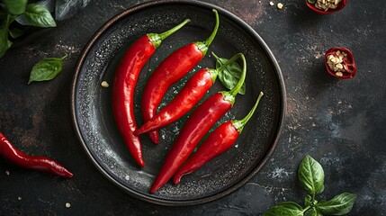 A set of red chili peppers.