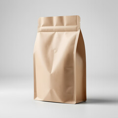 mock up paper food pouch isolated on white background. Generative ai